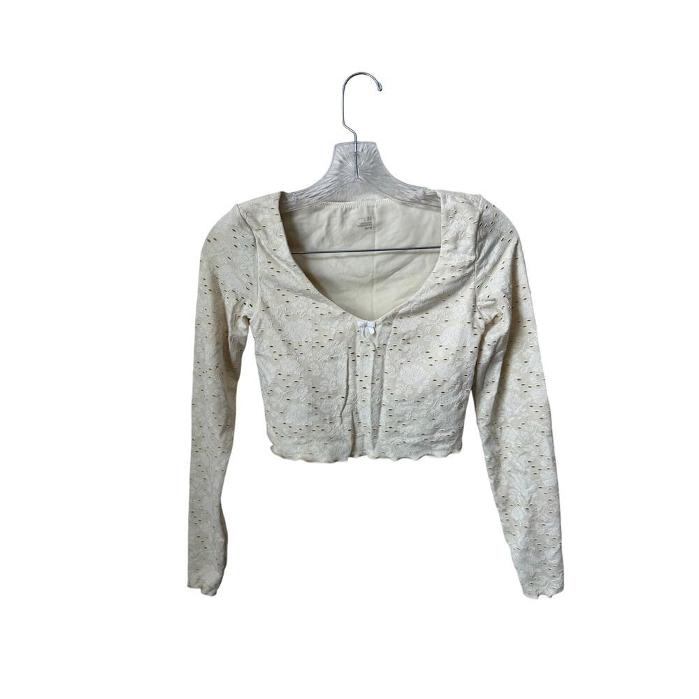Offline by Aerie Lace Cropped Long Sleeve Top Size XS